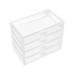 NUOLUX Portable 4 Layer Storage Box Makeup Cosmetic Jewelry Organizer Large Storage Display Boxes Case (Transparent)