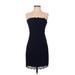 Diane von Furstenberg Cocktail Dress - Mini: Blue Jacquard Dresses - Women's Size 4