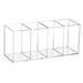 Four Grid Storage Tube Makeup Brush Acrylic Pen Holder 4 Compartments Cosmetics Container Pencil