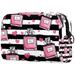 OWNTA Pink Perfume Stripe Pattern Makeup Pouch Travel Organizer | Nurse Makeup Bag | Women s Zipper Pouch - Lightweight Large Capacity Cosmetic Storage Bag