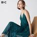 Women's Pleated Camisole Printed Dress | Green | Medium | UNIQLO US