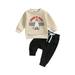 Halloween Baby Boy Outfits Ghost Print Sweatshirt and Elastic Pants