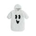 Baby Fuzzy Halloween Jumpsuit Ghost Face Long Sleeve Hood Romper