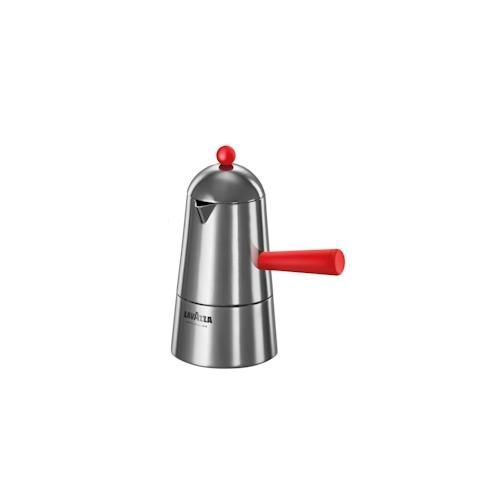 ILSA Carmencita Pop Espressokocher für Induktion, aus Aluminium mit rote Griff und Knopf, Tassen 6