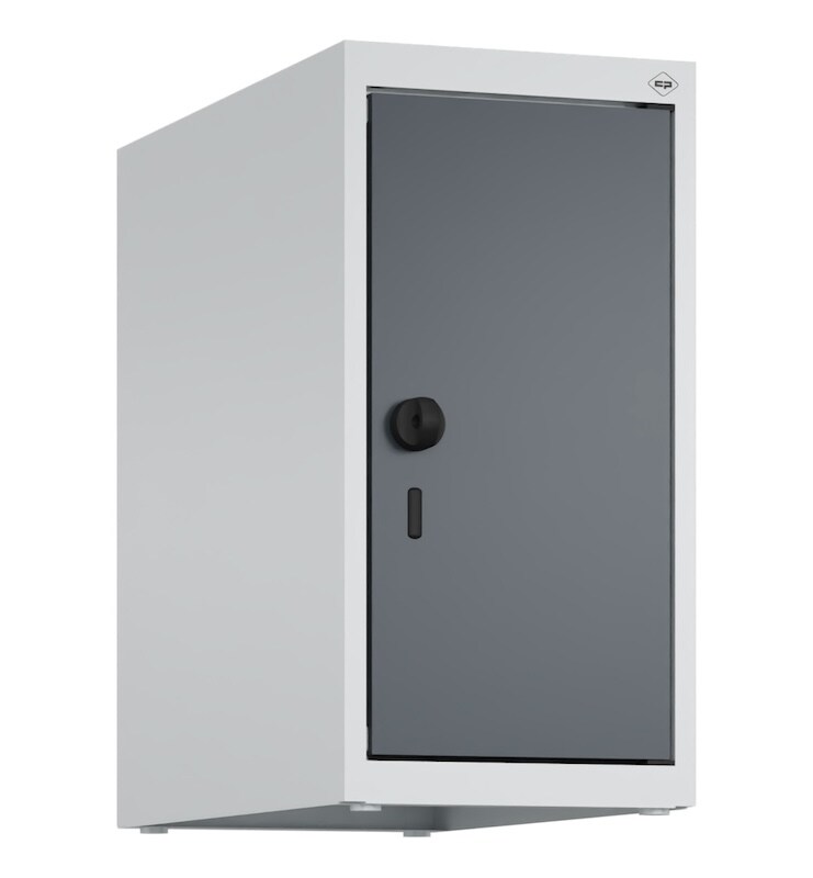 C+P Aufsatzschrank Classic PLUS, 1 Abteil, HxBxT 50x25x50cm, Sicherheitsdrehriegel, Hellgrau/Anthrazit von PROREGAL Image