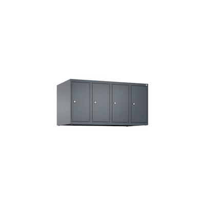 C+P Aufsatzschrank Classic PLUS, 4 Abteile, HxBxT 50x100x50cm, Zylinderschloss, Anthrazit von PROREGAL Image