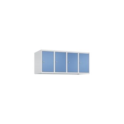 C+P Aufsatzschrank Classic PLUS, 4 Abteile, HxBxT 50x120x50cm, Zylinderschloss, Hellgrau/Fernblau von PROREGAL Image