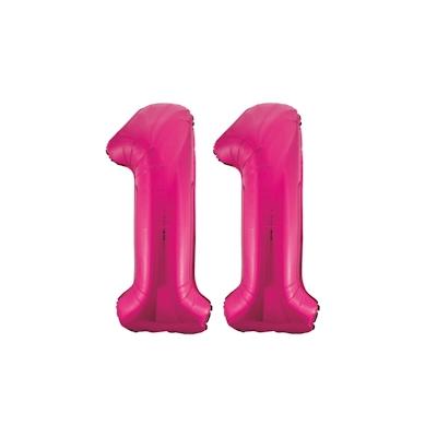 XL Folienballon pink Zahl 11