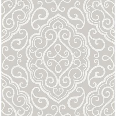 A-Street Prints Heavenly Taupe Damask Wallpaper