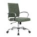 Benmar Mid-Back Swivel Leather Office Chair in Steel Base by LeisureMod