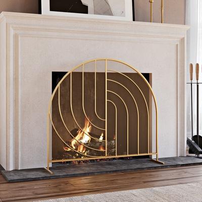 Lumelle Arched Single Panel Fireplace Screen - 33"H x 36"W x 3"D