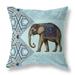 SkyBlue And Midnight Floraphant Indoor/Outdoor Throw Pillow