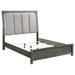 Coaster Furniture Kieran Panel Bed with Upholstered LED Headboard Grey