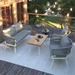 4 Piece Boho Rope Outdoor Patio Conversation Sofa Set with Coffee Table