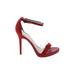 Sam Edelman Heels: Strappy Stilleto Cocktail Party Red Print Shoes - Women's Size 8 - Open Toe