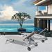 5 Adjustable Aluminum Outdoor Chaise Lounge Chair with Wheels Set of 2