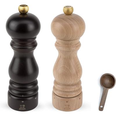 Peugeot Paris u'Select Salt & Pepper Mill, Inch, Chocolate/Natural - With Wooden Spice Scoop (7 inch)