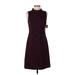 Etcetera Casual Dress - A-Line Mock Sleeveless: Burgundy Print Dresses - Women's Size 2