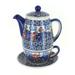 Blue Rose Polish Pottery 380 Vena Tea for One