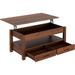 Coffee Table, Wooden Lift Top Vintage Center Coffee Table, Espresso - 19.7"D x 41.7"W x 18.2"H