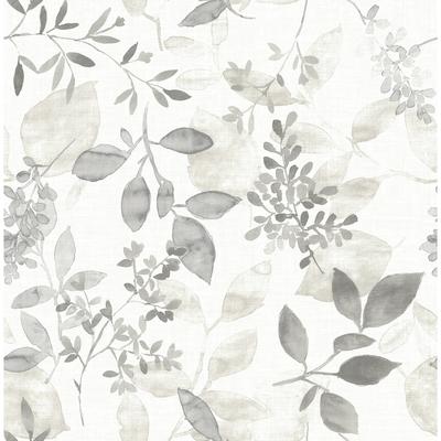 A-Street Prints Gossamer Grey Botanical Wallpaper