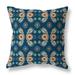 Blue And Orange Petal Parade Indoor/Outdoor Throw Pillow