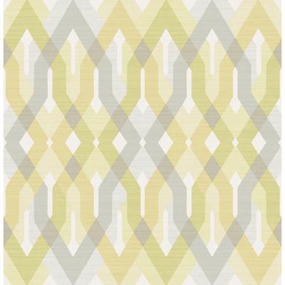 A-Street Prints Harbour Golden Green Lattice Wallpaper