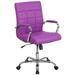 Mid-Back Black Vinyl Executive Swivel Office Chair with Chrome Base and Arms