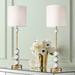 Modern Buffet Table Lamps 32 1/2" Tall Set of 2 Brass Crystal Dimmers - 10" x 32"