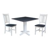 36" Solid Wood Square Dual Drop Leaf Dining Table with 2 Dining Chairs