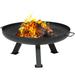 Black Rustic Steel Fire Pit Bowl with Cover - 29.25"