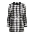 Alice + Olivia Deon Houndstooth Tweed Jacket - Black And White - S (UK 8-10 / S)