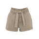 Paige Anessa Belted Stretch-denim Shorts, Shorts, Taupe - W27