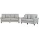 Modern Fabric Sofa Set 2 and 3 Seater Throw Pillows Light Grey Ginnerup - Grey