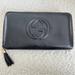 Gucci Bags | Gucci Soho Interlocking Wallet Black Leather Zip Around Wallet Purse #4 | Color: Black | Size: Os