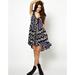 Free People Dresses | Free People Take Me To Thailand Dress, Size S Small Boho Aztec Mini Blue | Color: Black/Blue | Size: S