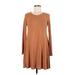 Threads & States Casual Dress - Sweater Dress: Brown Solid Dresses - Women's Size Medium