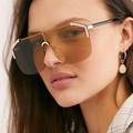 Free People Accessories | Free People “Gone Glamping” Oversized Sunglasses | Color: Gold/Tan | Size: Os