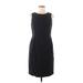 Brooks Brothers Casual Dress - Sheath Crew Neck Sleeveless: Black Print Dresses - Women's Size 6