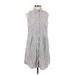 Tommy Hilfiger Casual Dress - Shirtdress High Neck Sleeveless: Gray Print Dresses - Women's Size Small