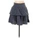 Universal Thread Casual Skirt: Blue Jacquard Bottoms - Women's Size Large