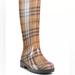 Burberry Shoes | Burberry Check Plaid Rain Boots | Color: Black/Tan | Size: 6