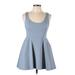 Kimchi Blue Casual Dress - Mini: Blue Solid Dresses - Women's Size Large