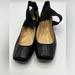 Jessica Simpson Shoes | Jessica Simpson Mandalaye Black Faux Leather Ballet Balletcore Flats W/ Strap 6m | Color: Black | Size: 6