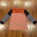 J. Crew Tops | J. Crew Brown Navy Blue White Striped Crew Neck Long Sleeve Top Size Small | Color: Brown/White | Size: S