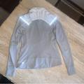 Lululemon Athletica Jackets & Coats | Lululemon Snug Sprinter Jacket Heathered Silver Spoon / White, Size 10. | Color: Gray | Size: 10