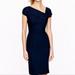 J. Crew Dresses | J. Crew Origami Sheath Dress Womens Size 4 Navy Blue 100% Wool Cap Sleeve Formal | Color: Blue | Size: 4