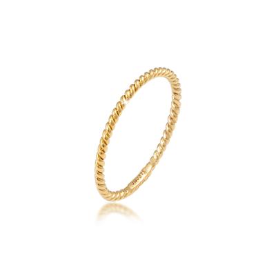 Fingerring ELLI PREMIUM "Gedreht 375 Gelbgold" Gr. 58, gold, Fingerringe, Damen, 58mm, ohne Stein, Gelbgold 375, 1.5mm Image