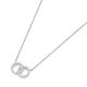 Collier SMART JEWEL "zwei runde Mittelteile mit Zirkonia Steinen, Silber 925" Halsketten Gr. 45 cm, Silber 925 (Sterlingsilber), weiß Damen Colliers