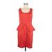 Vince Camuto Cocktail Dress Scoop Neck Sleeveless: Red Print Dresses - Women's Size 6